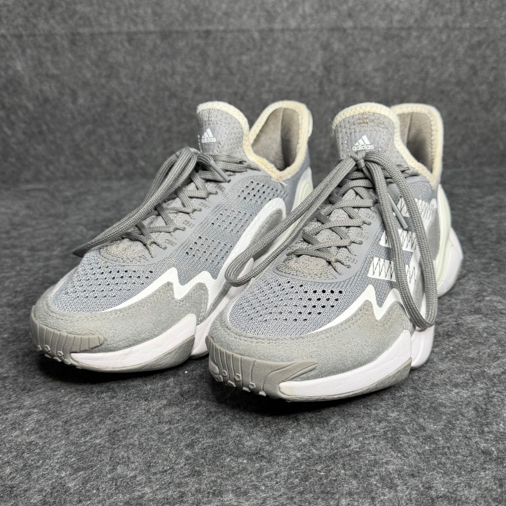Adidas Boost Grey White Mesh Suede Low Top Athletic Sneakers Mens‎ Size 8.5